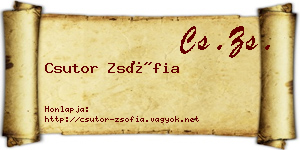 Csutor Zsófia névjegykártya